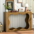 thumbnail image 6 of 47.2'' Console Table, 2-Tier Entryway Table with Wavy Design, Farmhouse Display Stand with Storage, for Entryway, Foyer, Living Room, Hallway, Warm Brown HN321XG01, 6 of 12