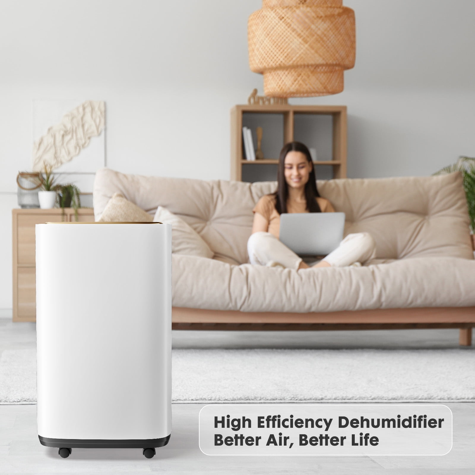 SUMELL 30 Pint Dehumidifier with Drain Hoseand Carry Handle for Medium to Large Rooms, Bedrooms & Basements