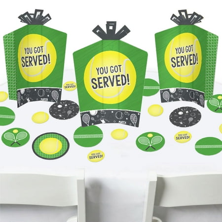 Big Dot of Happiness You Got Served - Tennis - Baby Shower or Tennis Ball Birthday Party Decor and Confetti - Terrific Table Centerpiece Kit 30 Ct