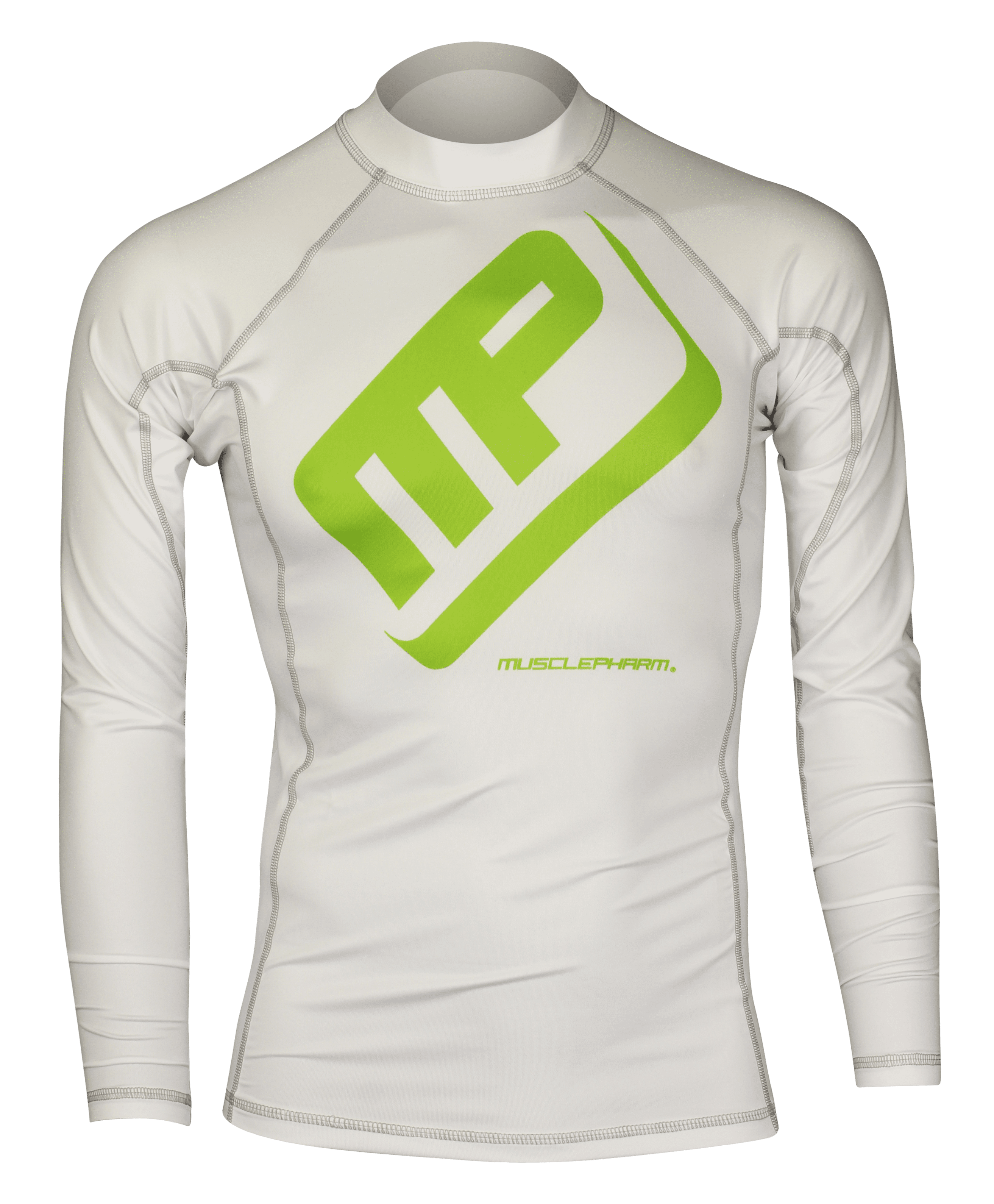 MusclePharm Mens MP Long Sleeve Rashguard - White - Small - Walmart.com