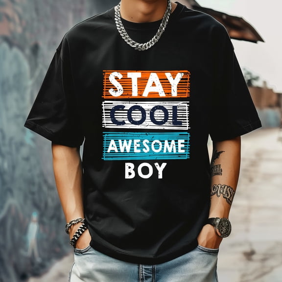 Men's T Shirt Round Neck Patterned Tee Summer New Sports Shirt Vintage Style Gift for Friends XS