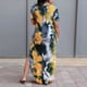 thumbnail image 4 of Vestido Largo Con Cuello En V, Elegante Dobladillo Cruzado, Vestido Teñido Con Estampado De Moda, Informal Para Citas, Compras Para El Trabajo De La Vida Diaria ANGGREK Otros, 4 of 6