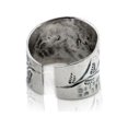 thumbnail image 2 of Flower Sprig Etched Hammered Finish Adjustable Thumb Ring Sterling Silver, 2 of 2