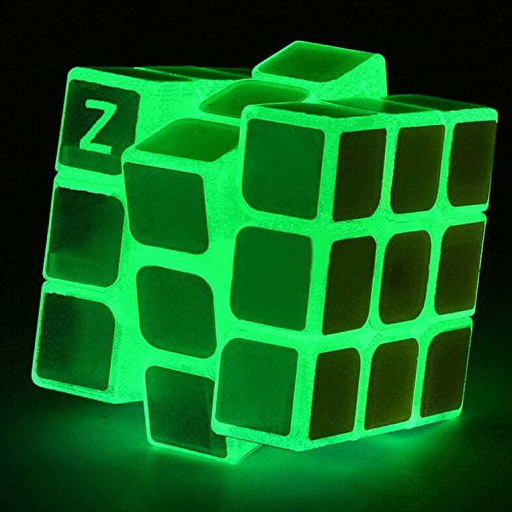 Blue Fluorescent Speed Cube 3x3, Glow in Dark Puzzle, Magic Cube 3