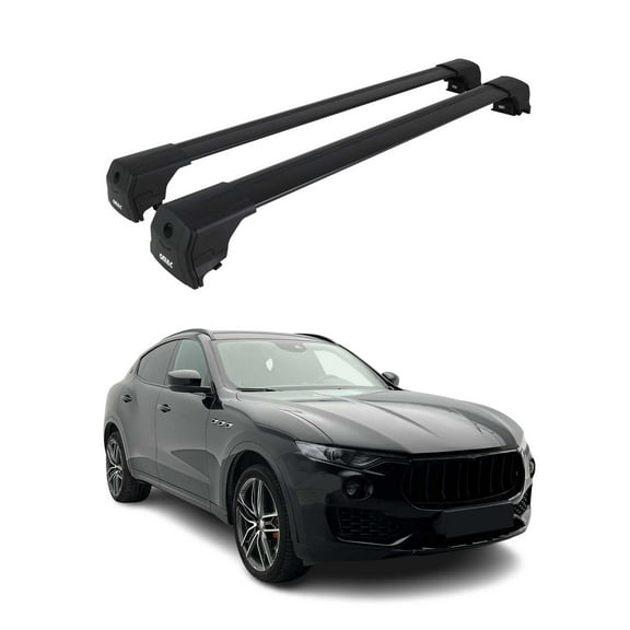 Roof Rack Cross Bars Carrier for Maserati Levante 2017-2024 Alu Black 2 Pcs