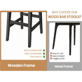 thumbnail image 4 of Bar Stools Set of 2/4, 26" Upholstered Counter Height Bar Stools with Low Back & Footrest – Faux Leather Kitchen Counter Chairs – Black / Brown / Dark Green, 4 of 6