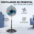 thumbnail image 2 of Ventilador Pedestal Piso y Pared 3en1 Kimhi Con 3 Aspas 18 Pulgadas De 3 Velocidades Para Hogar Oficina Escuela Rotación 180° Multiposicion Oscilatorio, 2 of 7