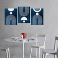 thumbnail image 5 of Minimalist Boho Canvas Wall Art - Mid Century Modern Geometric Pictures Prints Blue and White Artwork Bohemian Wall Art for Bedroom Living Room Bathroom Office Aesthetic Decor 12" x 16" x 3 Piece Set, 5 of 6