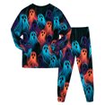 thumbnail image 5 of NOEGOEU Boys Girls Halloween Pajamas Kids Toddler Cute Graphic Long Sleeve Sleepwear Set 2-9Y (Dark Blue,2-3 Years), 5 of 7