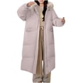 thumbnail image 3 of Womens Winter Coats Puffer Jacket Womens Winter Jacket With Hood Waist And Overcoat Solid Outer Long Sleeve Coats With Pocket, 3 of 8