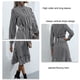 thumbnail image 3 of Vestido A Rayas Para Mujer, Vestido Túnica Para Mujer, Manga Larga, Rayas Verticales, Estilo Retro Para Negocios ANGGREK Negro S, 3 of 5