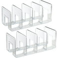 thumbnail image 1 of shiyou-Acrylic File Holder, Clear File Sorter Desk File Organizer, Sturdy Desktop File Folder Organizer Rack for Envelopes Mail Letter Paper Notebook Electronics Office Supplies (4 Sections, 2 Pack), 1 of 4