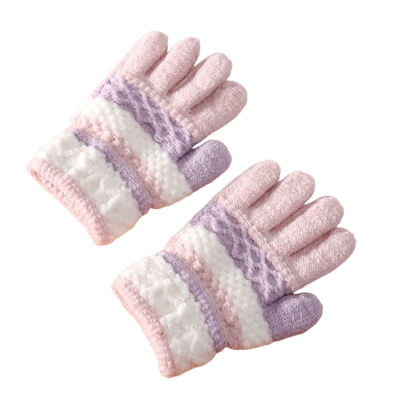 PEASKJP Toddler Gloves Kids Gloves Knit Gloves for Kids Winter Gloves Warm Mitten Winter Favor for Little Boys and Girls (Pink,3-6 Years)