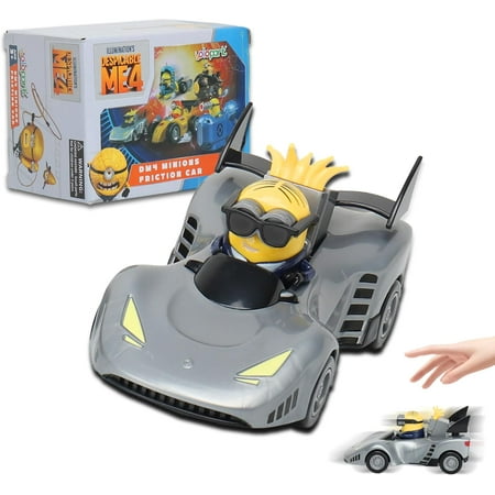 YOLOPARK Minions Despicable Me 4 Toys, AVL Minions Dave Agent Toy Cars Gifts for Toddler Boys and Girls Age 3 4 5 6 7 8 Year 0ld, Friction Powered Cars Pull Back Minions Action Figure Party Favors