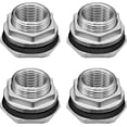 thumbnail image 1 of 4Pcs Bulkhead Water Tank Connector, 3/4" FPT Female Bulkhead Water Tank Fitting 304 Stainless Steel Thru-bulk Fitting Silver, 1 of 4