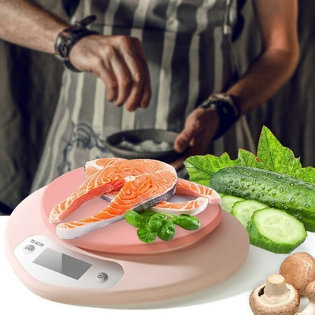 

BetterZ 5KG Kitchen Scale 3 Units Conversion Weighing Food Clear Scale Pink Heart Shape Food Diet Scale for Home