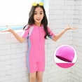 thumbnail image 4 of Xmarks Boys and Girls One Piece Rash Guard Swimsuit Kid Swimwear Bathing Suits Sun Suit Short UPF 50+ Sun Protection Pink 13-14Y, 4 of 10