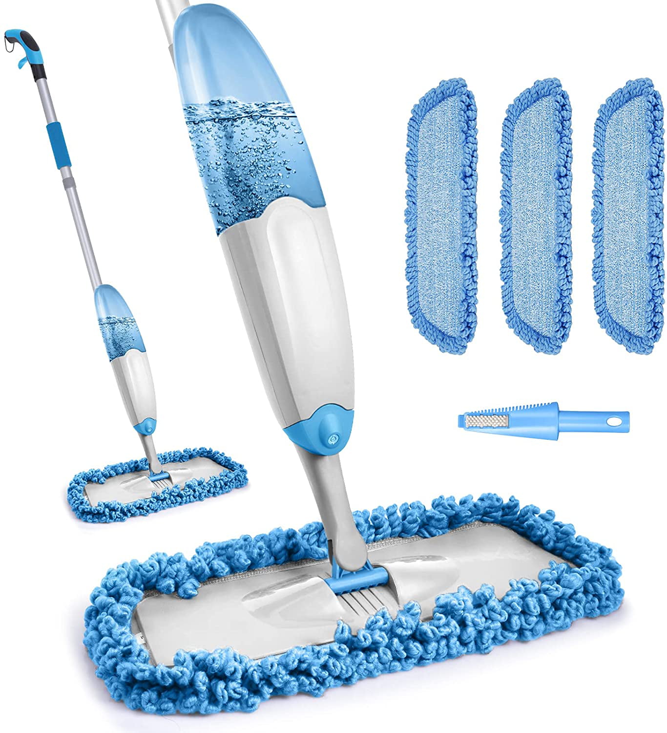Hardwood Tile Microfiber Spray Mop with Total 3 Washable Mop Pad Wet And Dry Mop 