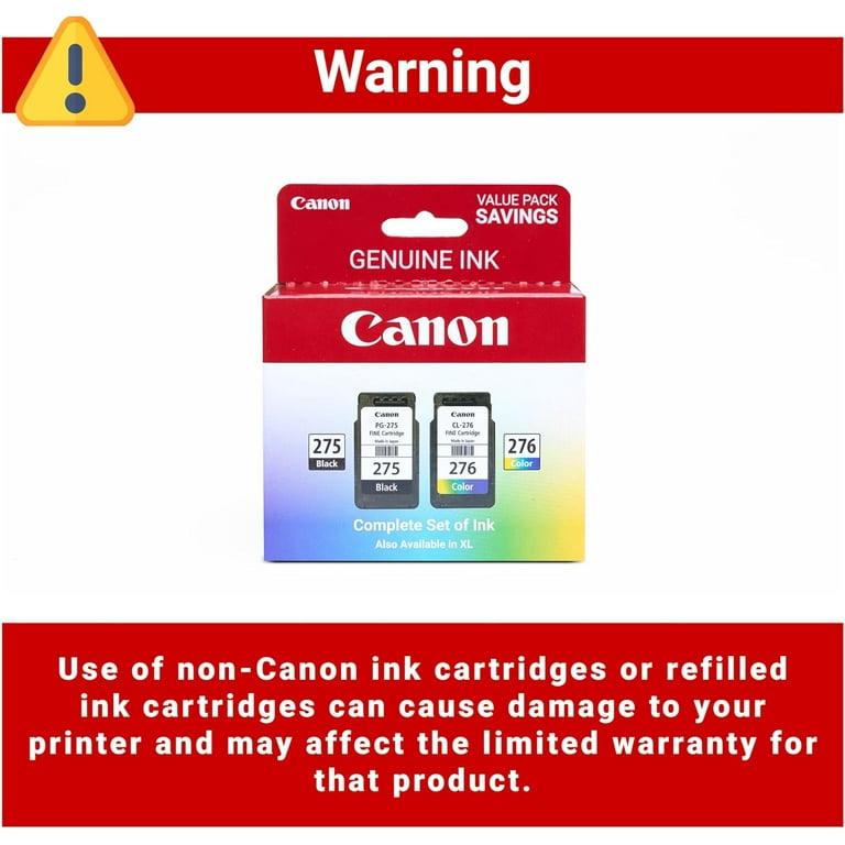 PG-275 / CL-276 Genuine Ink Value Pack (2 Cartridges), Compatible