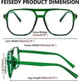thumbnail image 4 of FEISEDY Blue Light Blocking Glasses Fake Nerd Clear Square Computer Lightweight Aviator Glasses Frame Oversized B3046, 4 of 14