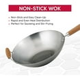 thumbnail image 4 of 14-Inch Carbon Steel Wok with Bamboo Handle for Stir Frying, Stewing & More, 4 of 7