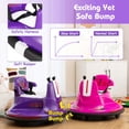 thumbnail image 6 of Costway 12V Bumper Car for Kids Toddlers Electric Ride On Car Vehicle with 360° Spin Purple, 6 of 11