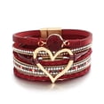 thumbnail image 5 of YYKihy Love Woven Bracelet Bohemian Multi Layer Bracelet Leather Bracelets For Women Men Christmas Birthday Gift Color Rope Woven Bracelet Love Hollow Leather Bracelets, 5 of 6