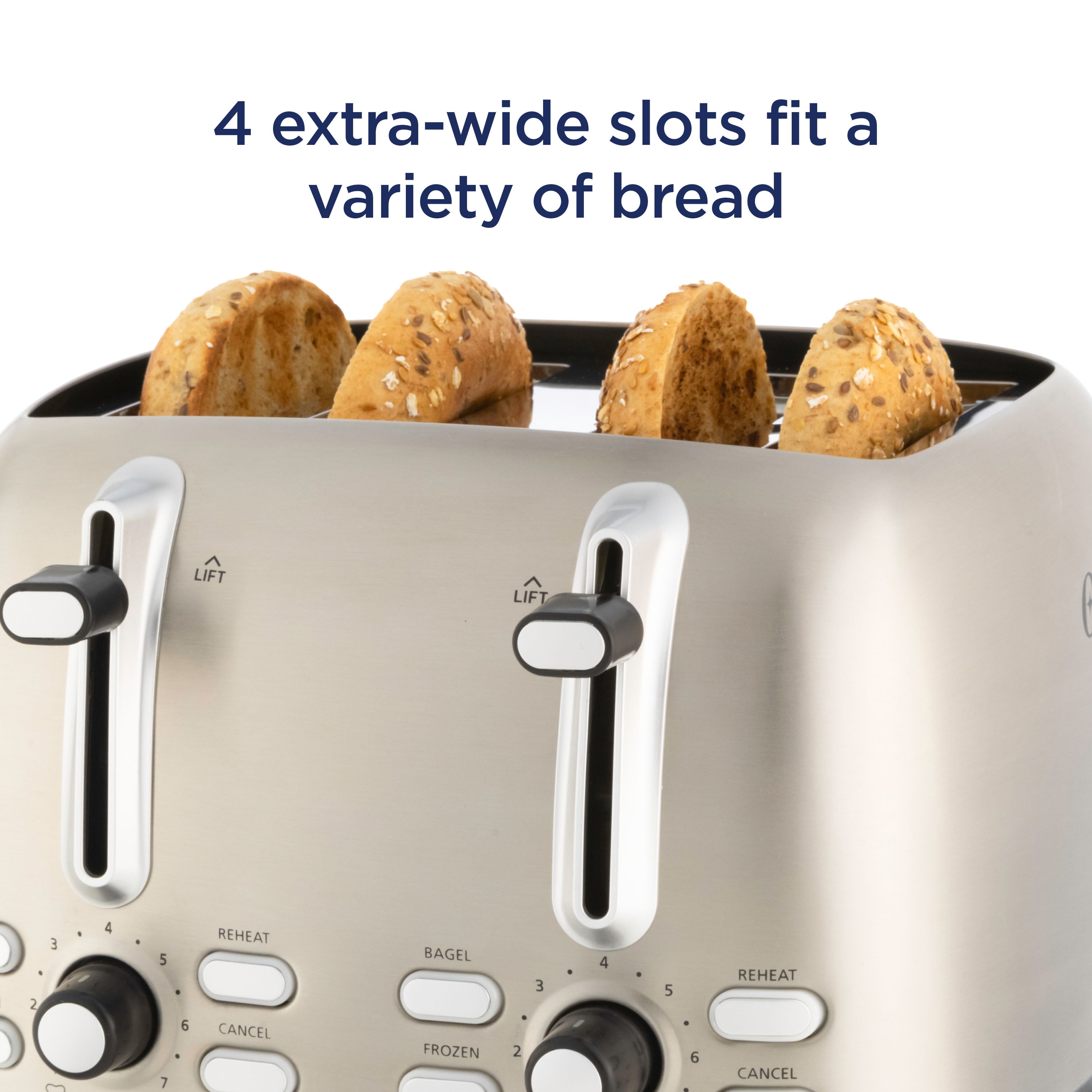 Oster 4-Slice Extra Wide Slot Pop Up Toaster with 9 Shade Settings,  Removable Crumb Tray, and Quick Check Lever, Teal w/ Chrome Accents 