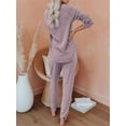 thumbnail image 3 of Dellytop Women's Solid Color 2-Piece Long Sleeve Pyjama Set, 3 of 4