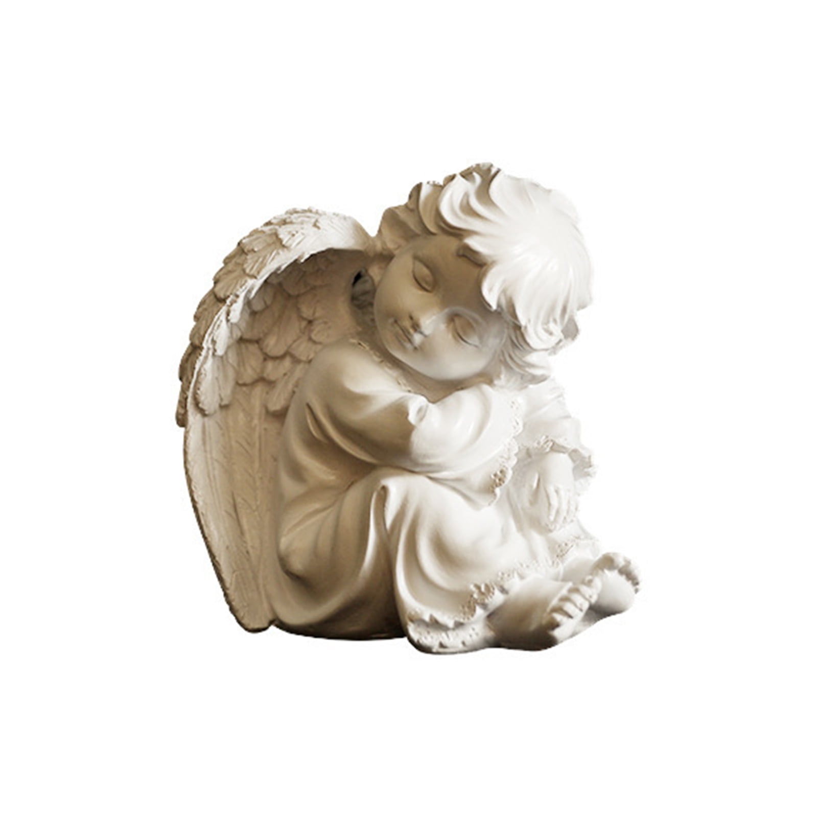 Large Pair Of CHERUB IN WINGS BABY ANGEL Ornaments Figurine Statue Memorial Gift 