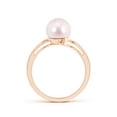 thumbnail image 2 of ANGARA Solitaire Japanese Akoya Cultured Pearl Bypass Ring in 14K Rose Gold for Women | June Birthstone, Birthday, Anniversary, Jewelry Gift for Women | Pearl Ring, 2 of 8