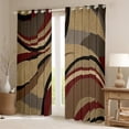 thumbnail image 2 of Feelyou Adult Abstract Geometric Curtains Pack of 2 (42x84 Each), Mid Century Minimalism Curtains Blackout, Brown Red Stripes Bedroom Curtains, Black Out Curtains Decor, 2 of 6