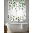 thumbnail image 6 of Sheer Curtains 72 Inches Long, Sage Green Eucalyptus Light Filtering Window Curtains for Living Room, Watercolor Spring Weeping Botanical Rod Pocket Voile Sheer Curtain Drapes, 52"W x 72"L, 2 Panels, 6 of 8