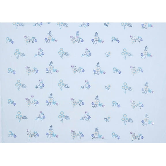 Zelouf Sundry Embroidery Sequins Mesh , Sewing, DIY, Crafts Fabric by the Yard, Sky Mist, 3 Yard