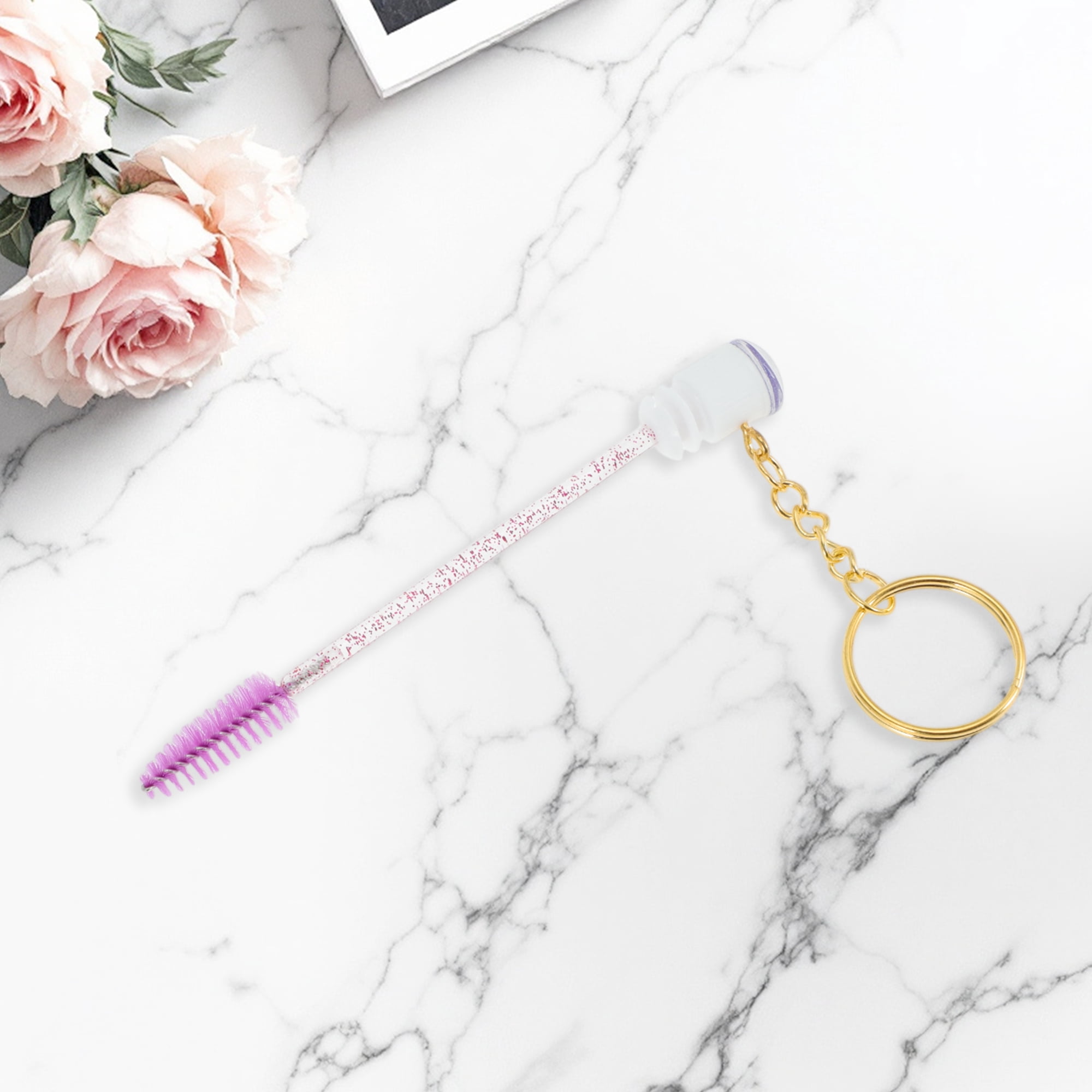 Unique Bargains 1 Pc Compact Eyelash Brush in Tube Design with Gold-Tone Buckle Purple