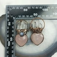 thumbnail image 4 of Natural Rose Quartz Crystal Heart Carved Pendant Clear Quartz Point Healing, 4 of 7