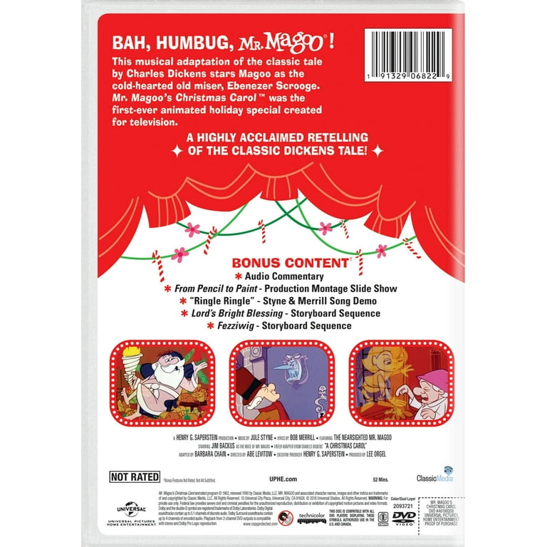 Universal Studios' Mr. Magoo's Christmas Carol DVD - Animated