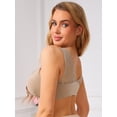 thumbnail image 2 of DARING DIVA Women's Lace V Back Wireless Full Coverage Push Up Pullover Bra M Beige, 2 of 6
