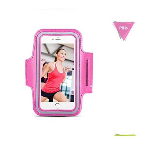 Iphone 6/6s Armband Wavetown Sports Armband Screen Protector for Iphone 6s, 5, 5s, 5c with Key Holder (pink)