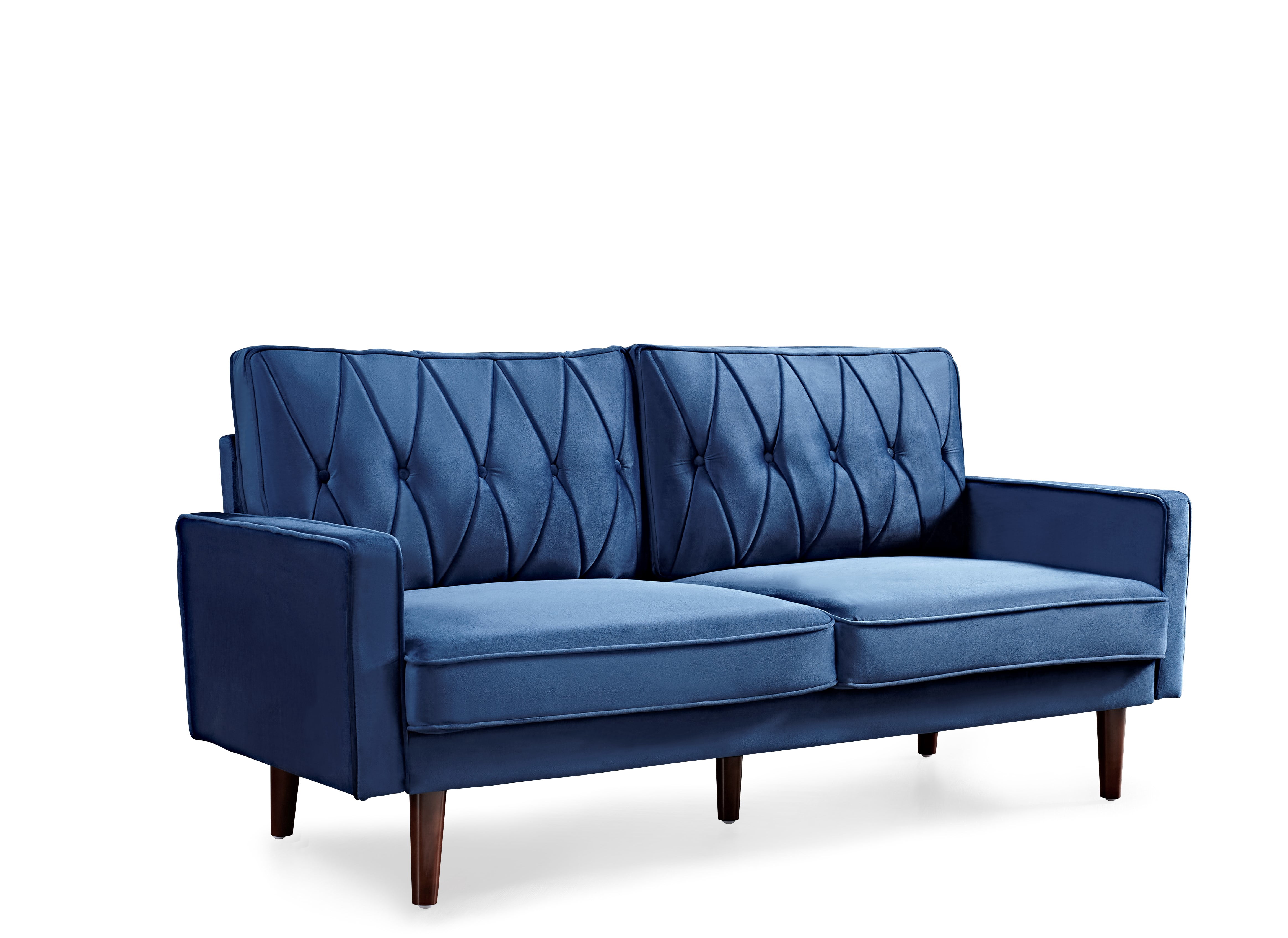 Us pride furniture Feemster 69.3'' Velvet Square Arm Sofa,Dark Blue