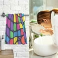 thumbnail image 7 of Yayeee 2 Pack Hand Towels for Bathroom 100% Cotton 16" x 28" Soft Absorbent Kitchen Towel, Colorful Psychedelic, 7 of 7