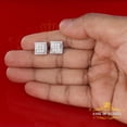 thumbnail image 6 of King of Bling's 925 Silver White Elegant 0.99ct Square Screw Back Cubic Zirconia Women's Earring, 6 of 12
