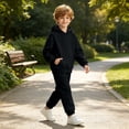 thumbnail image 6 of Mifsaly Toddler Boys Girls 2 Piece Fleece Tracksuit Outfits Solid Color Long Sleeve Hoodie and Jogger Pants Kids Outdoor Warm Fall Winter Casual Activewear, 6 of 9