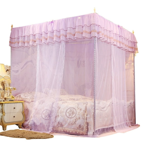 Chambre moustiquaire - Luxe Princesse Quatre Coins Poteau de lit Rideau auvent Filet moustiquaire literie(120 * 200 * 200 cm)