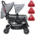 thumbnail image 2 of Carriola Doble para Bebés Gemelar Plegable con Asientos Reclinables Apta desde 0 Meses Soporta hasta 32 kg  - Gris, 2 of 7