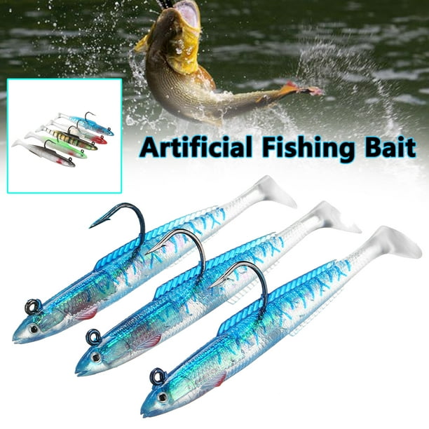 3Pcs Soft Shad Fishing Lures 6 Bait Swimbaits Cod Pollock Bass