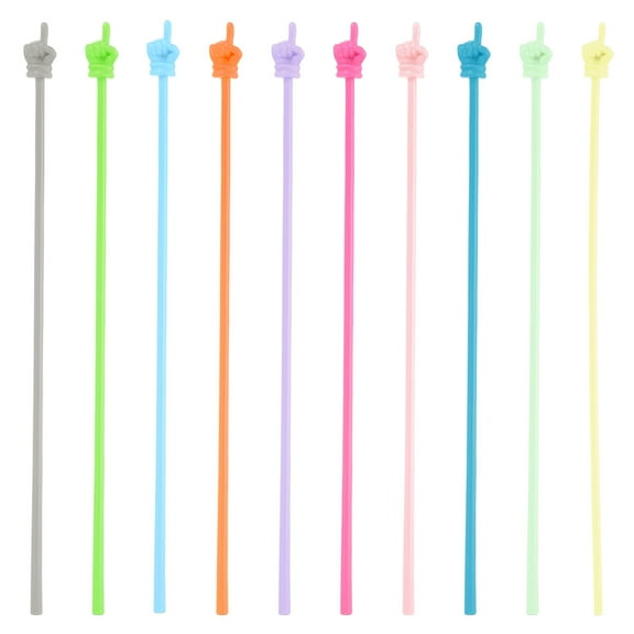 Uxcell Teachers Pointer Stick, 10 Pcs Clear Classroom WhiteBoard Teacher Hand Finger Mini Pointer, 10 Colors Style 2