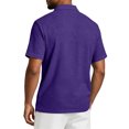 thumbnail image 5 of OIOLOYJM Polo Shirts for Men Raglan Short Sleeve Relaxed Fit Casual Quick Dry Cotton Linen Golf Shirts Lightweight Lounge Gym Collared Shirts Dark Purple XL, 5 of 7
