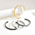 thumbnail image 3 of VNOX 2 Pcs Stainless Steel Mens Cuff Bracelet : Minimal Cool Silver/Black/Gold Plated Open Metal Cuff Bangle Bracelets for Men,Mens Bracelet Jewelry Gift, 3 of 11