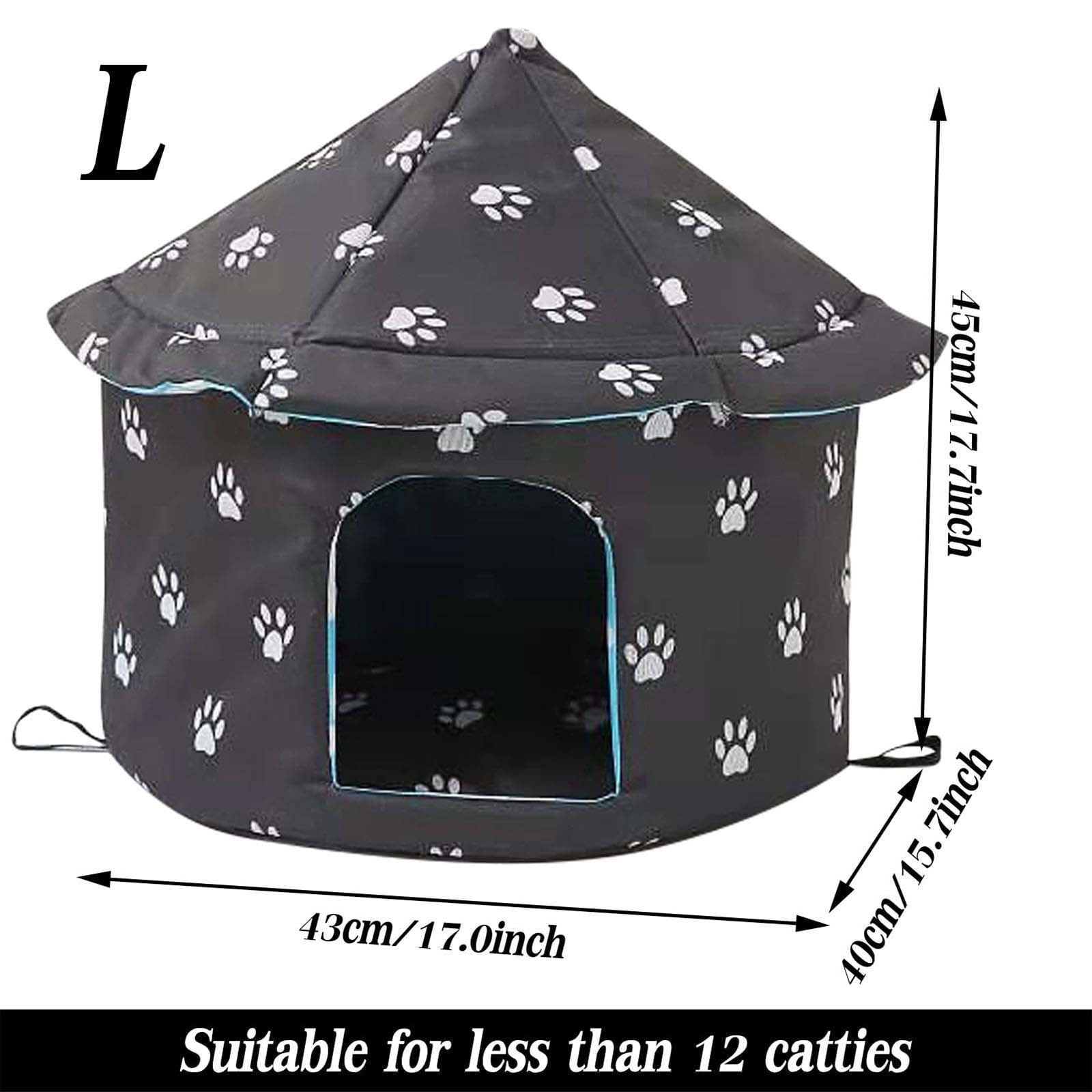 LACKUST Heated Outdoor Cat House,Dog bed for Indoor Clearance,Foldable Shelter for Stray Cats with Sunscreen Protection,C